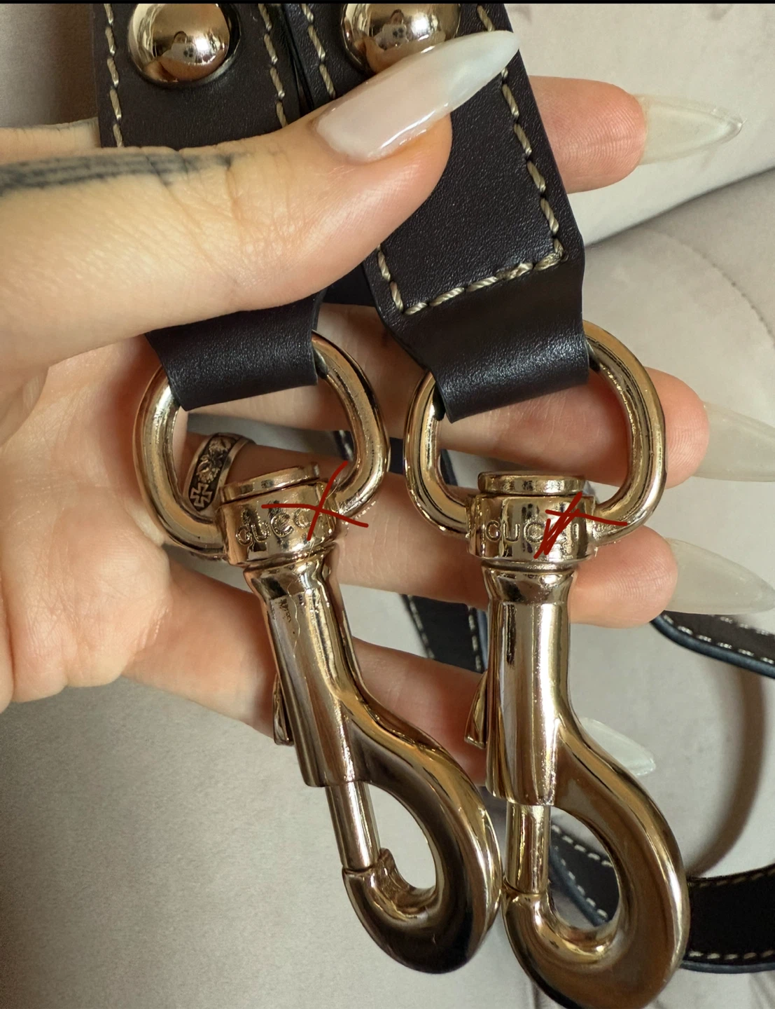 Dark brown leather Gucci bag belt - photo 2