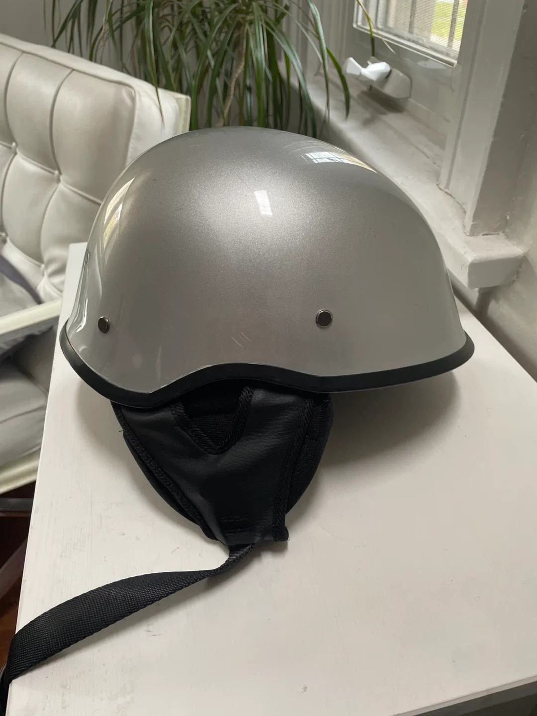 OMG Accessories Silver Motorcycle Helmet