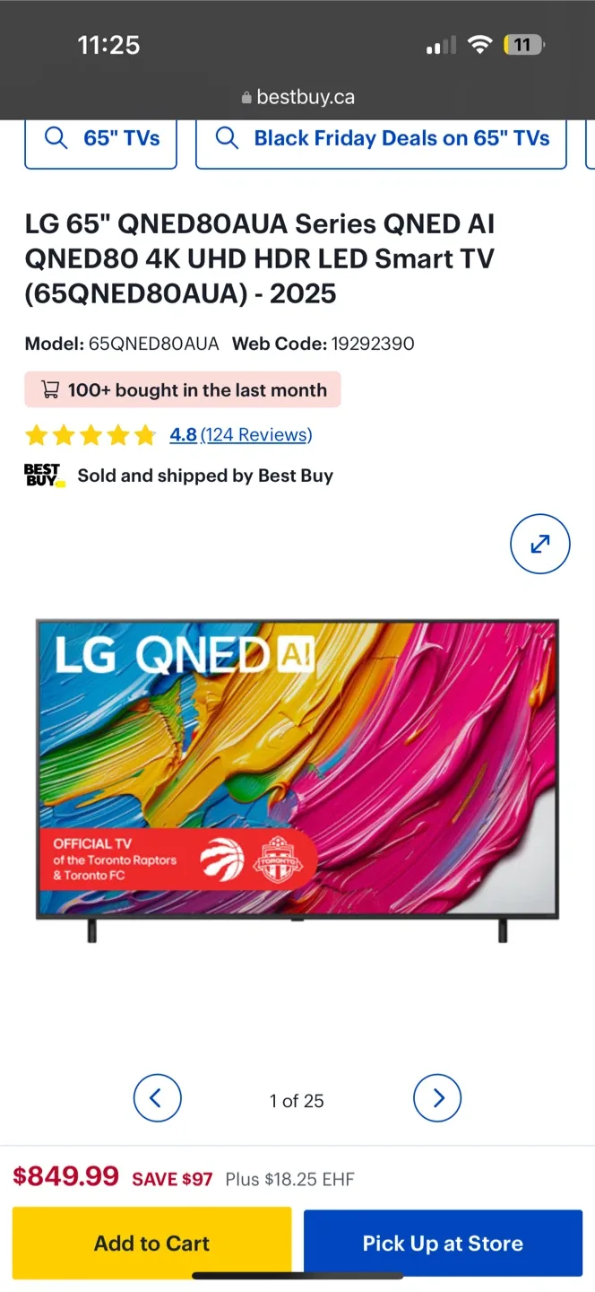 LG 65" QNED80AUA 4K UHD HDR LED Smart TV