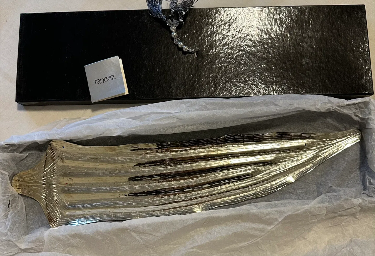 Taneez Silver Plated Cake Server & Tray Set