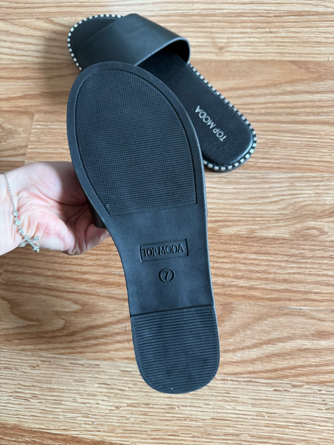 Top Moda Black Slides - Size 7 - photo 2