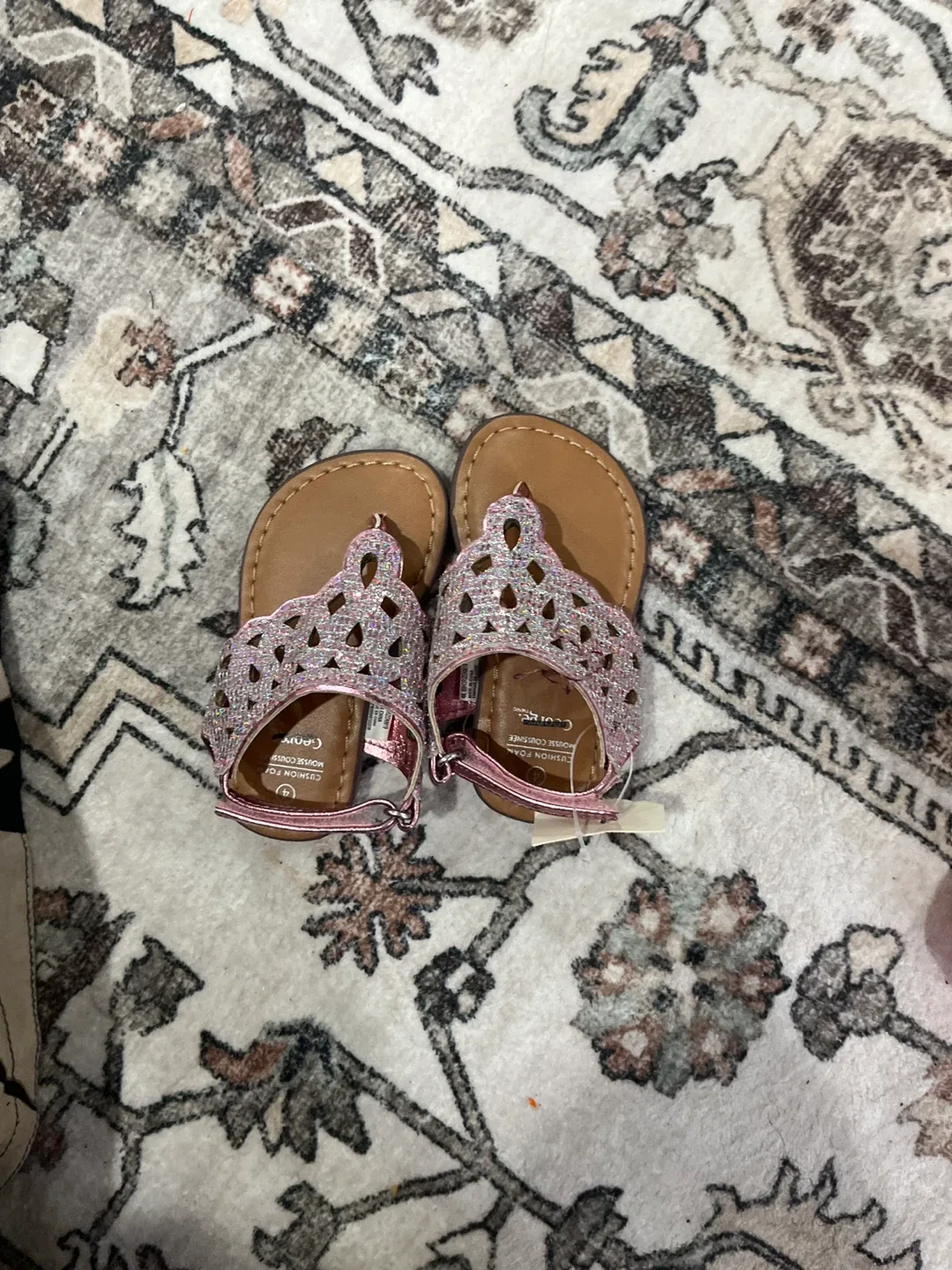 George Pink Glitter Sandals - Size 4 Toddler