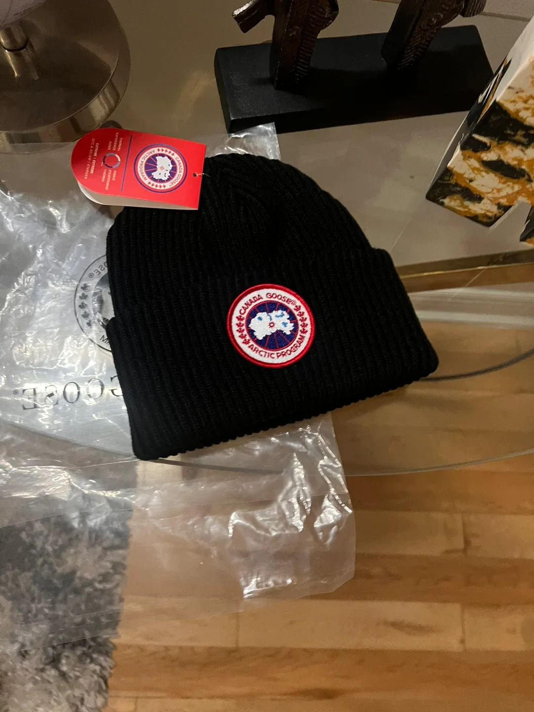 Canada Goose Arctic Program Black Beanie - New
