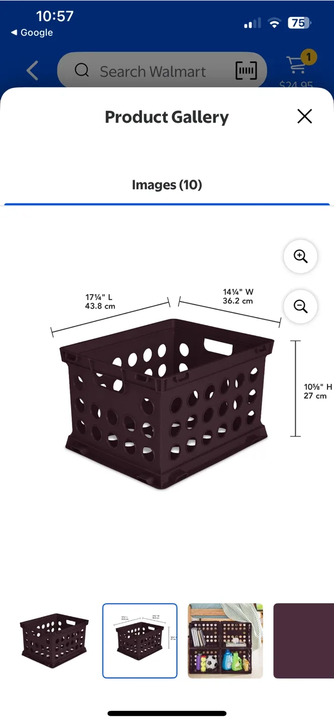 Sterilite “Metro Burgundy” Storage Crate, Letter or Legal image indicator(8)