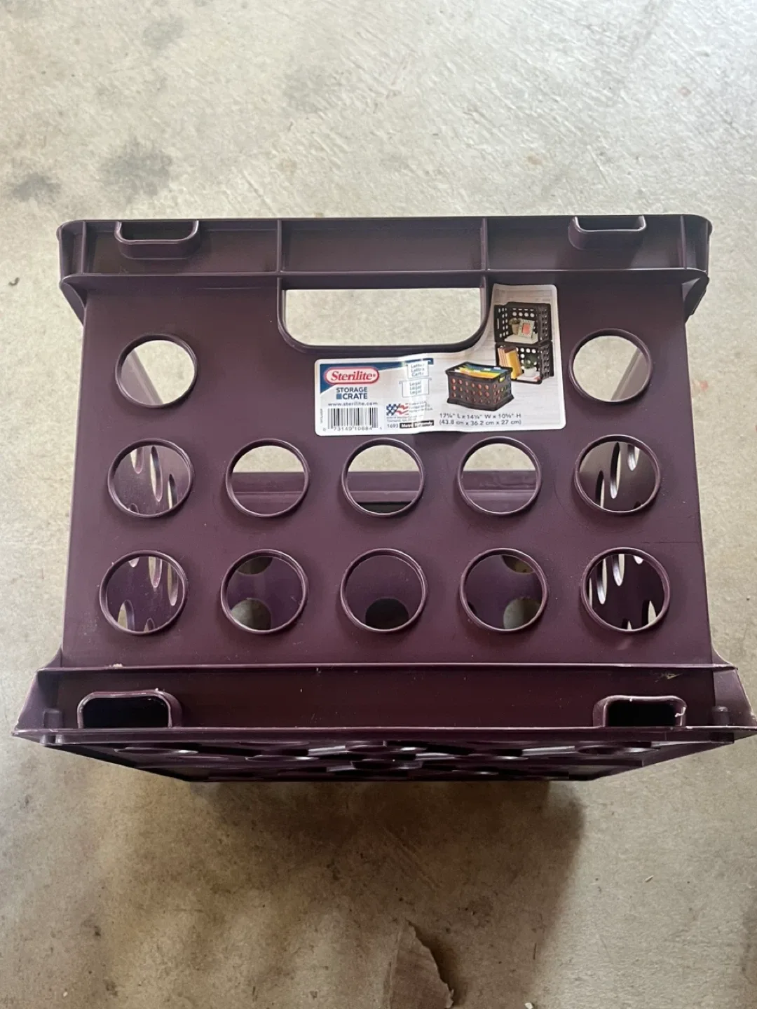 Sterilite “Metro Burgundy” Storage Crate, Letter or Legal image indicator(2)