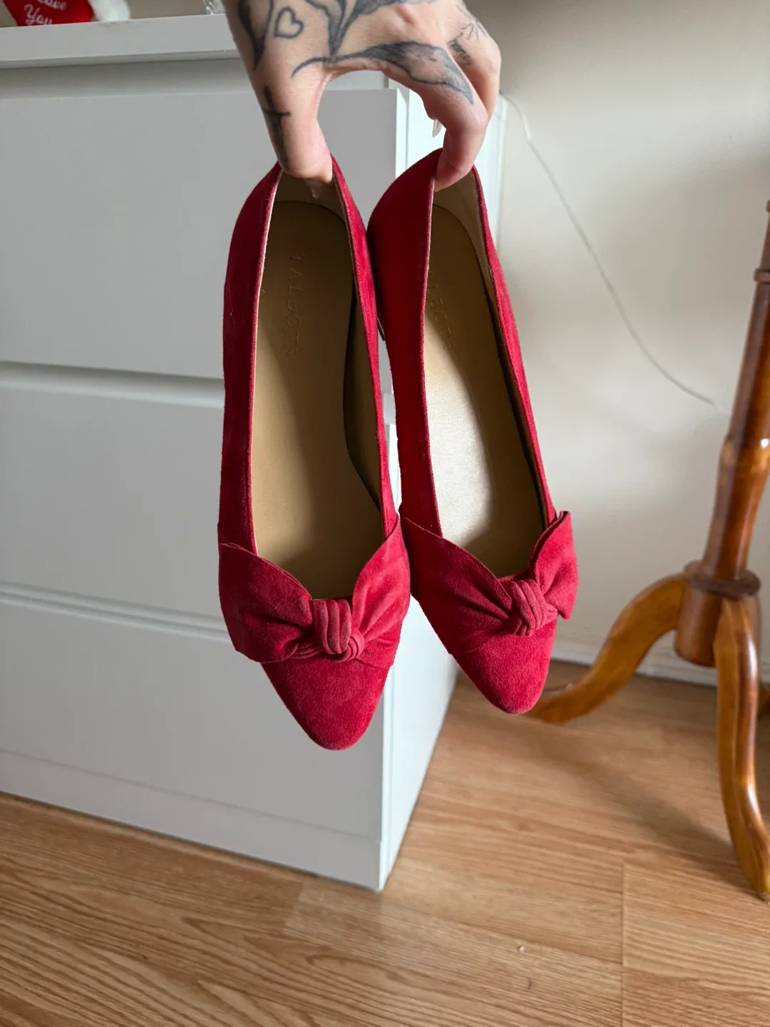 Talbots Red Suede Ballet Flats - Size 8