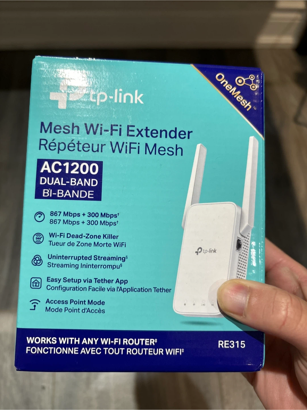 TP-Link RE315 AC1200 Mesh Wi-Fi Extender - New