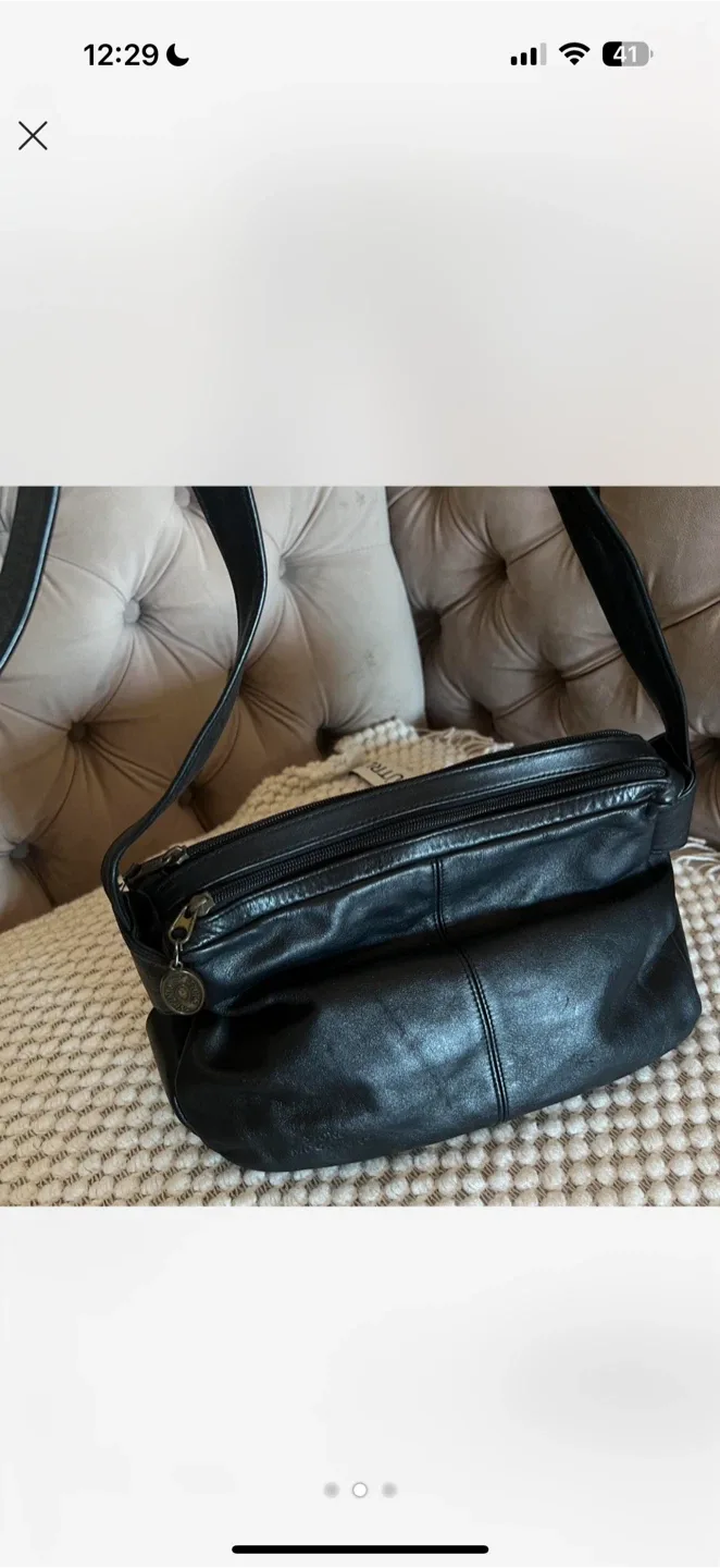 Hobo Black Leather Crossbody Bag