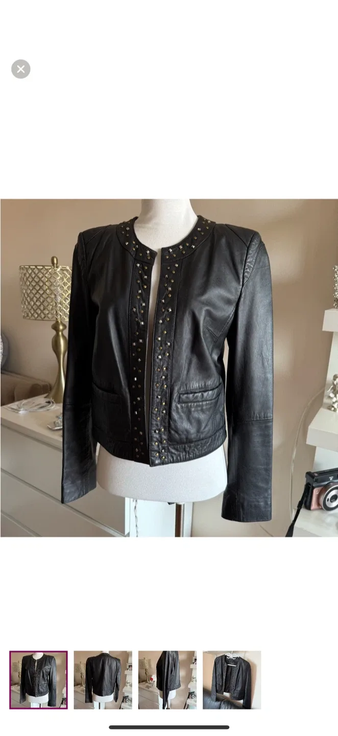 MNG Black Leather Jacket