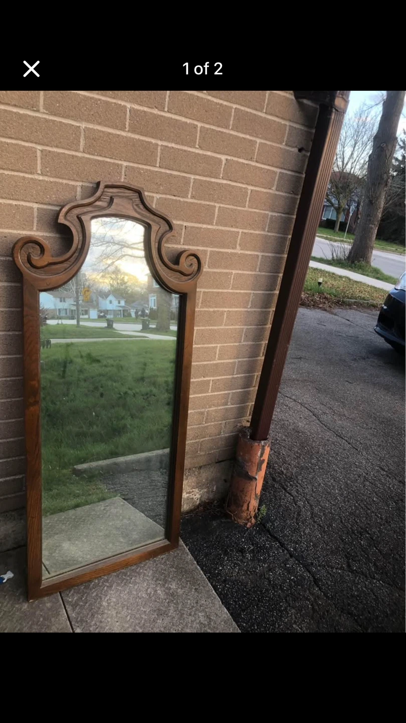 Ornate Wood Framed Mirror (46 inch )