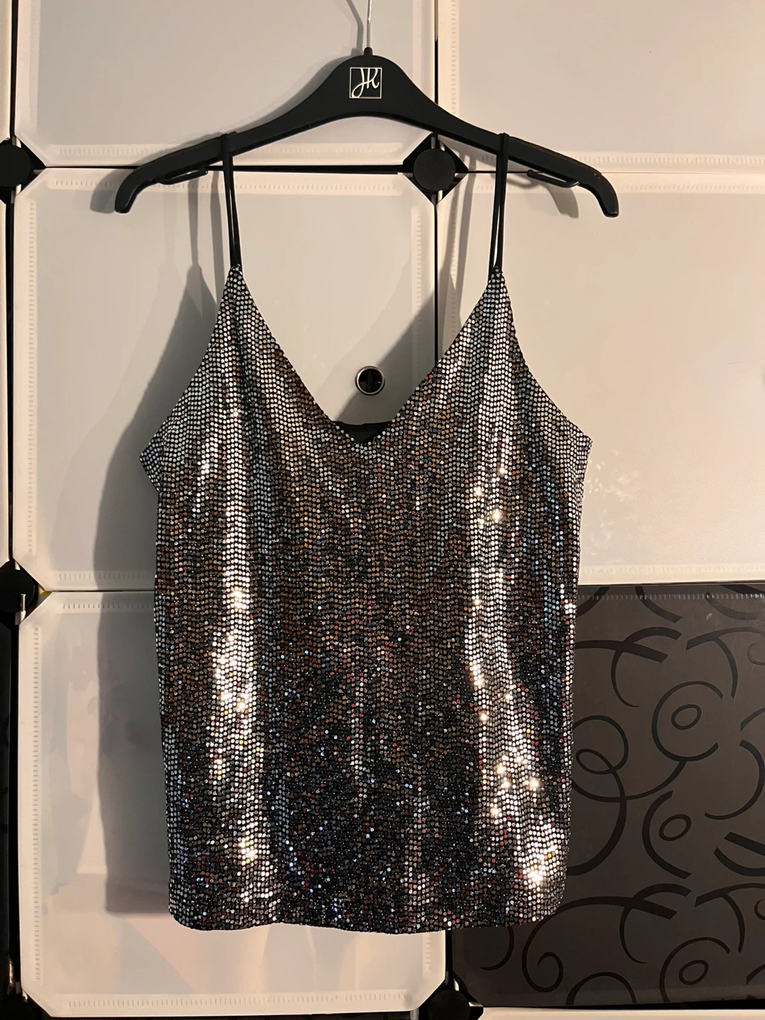 Sparkly Silver Cami Tank Top