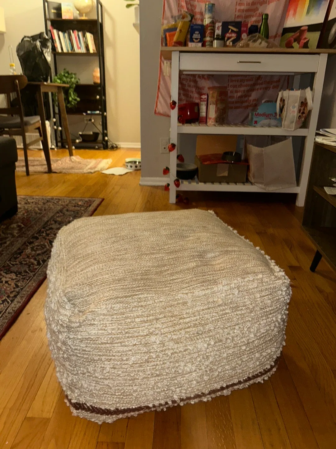 Square Pouf Ottoman - Neutral Color