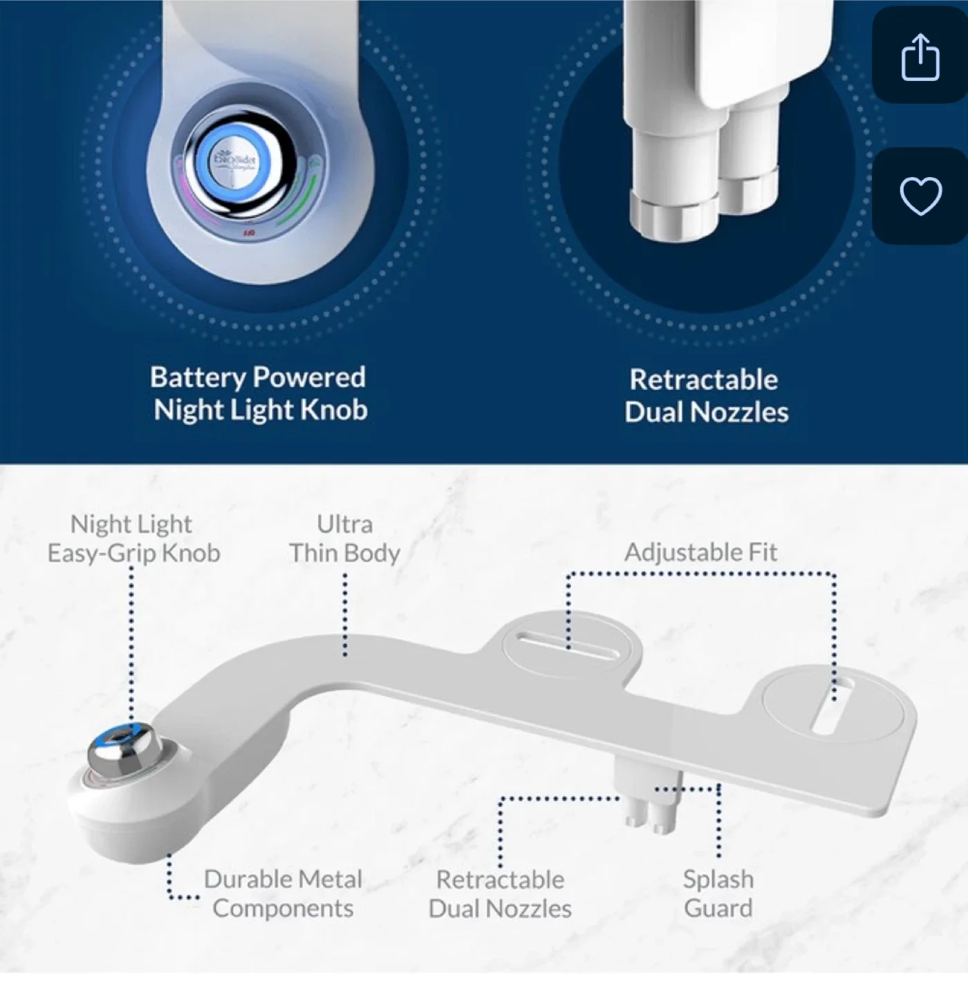 Bio Bidet SlimGlow Non-Electric Bidet image indicator(2)