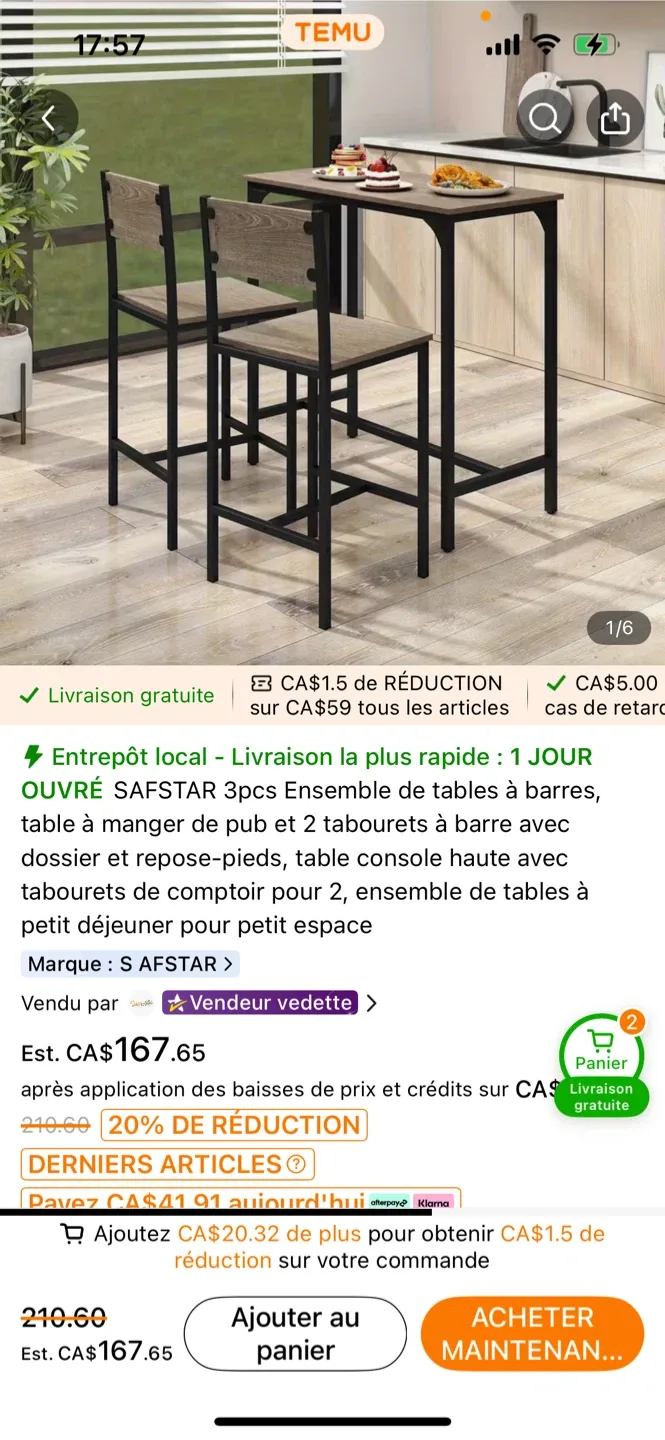 Ensemble de bar SAFSTAR 3pcs
