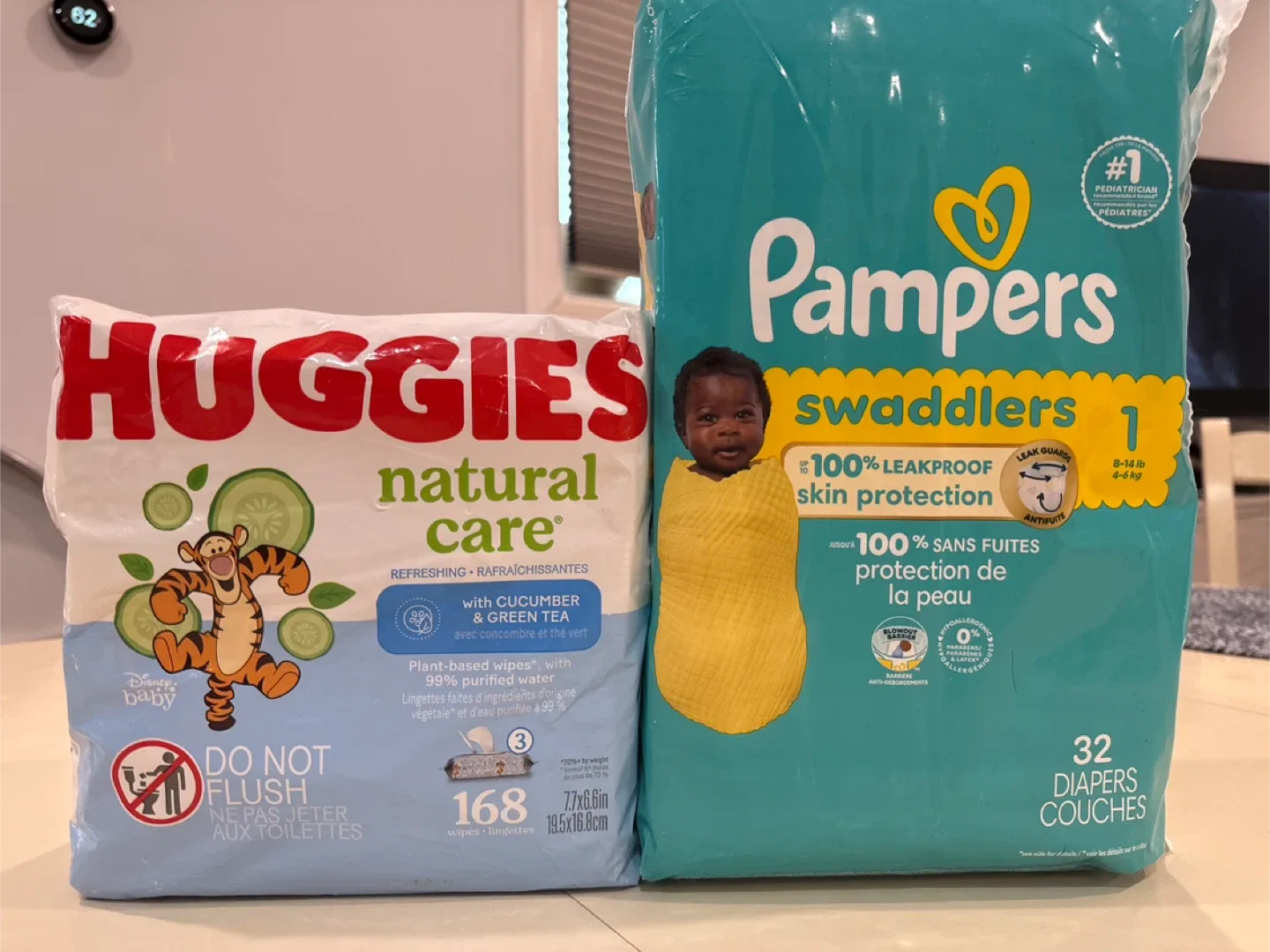 Huggies Natural Care & Pampers Swaddlers