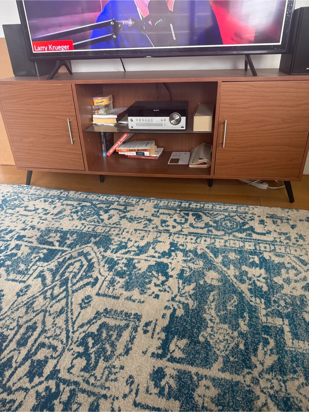 Brown Media Console Cabinet image indicator(2)