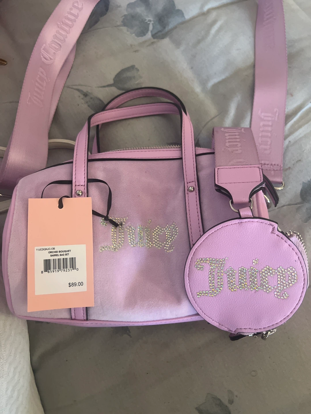 Juicy Couture Orchid Bouquet Barrel Bag Set