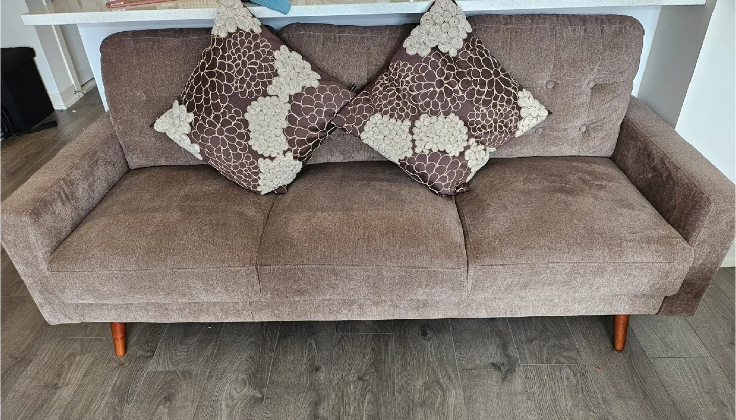 Upholstered Sofa with Pillows