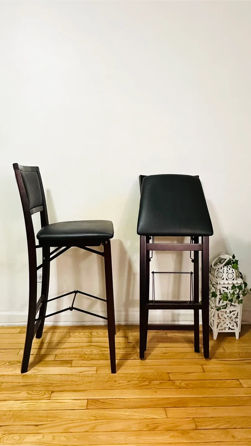 Set of 2 Foldable Wood Bar Stools (Orig. $125 Each) image indicator(2)