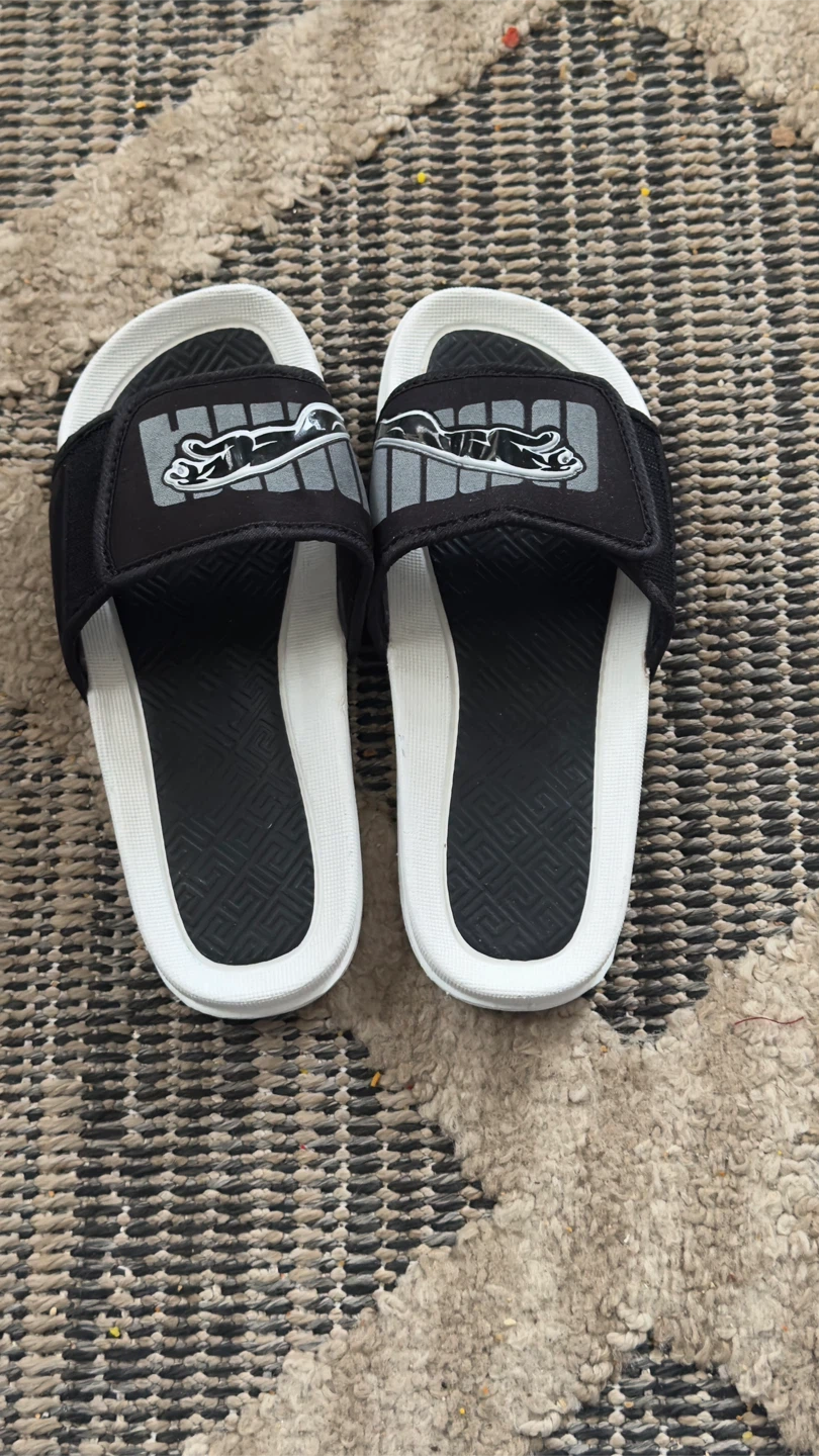 Puma Black & White Slides - Size 41