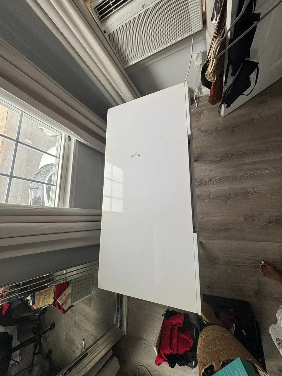 White Desk with Chrome Legs - photo 2