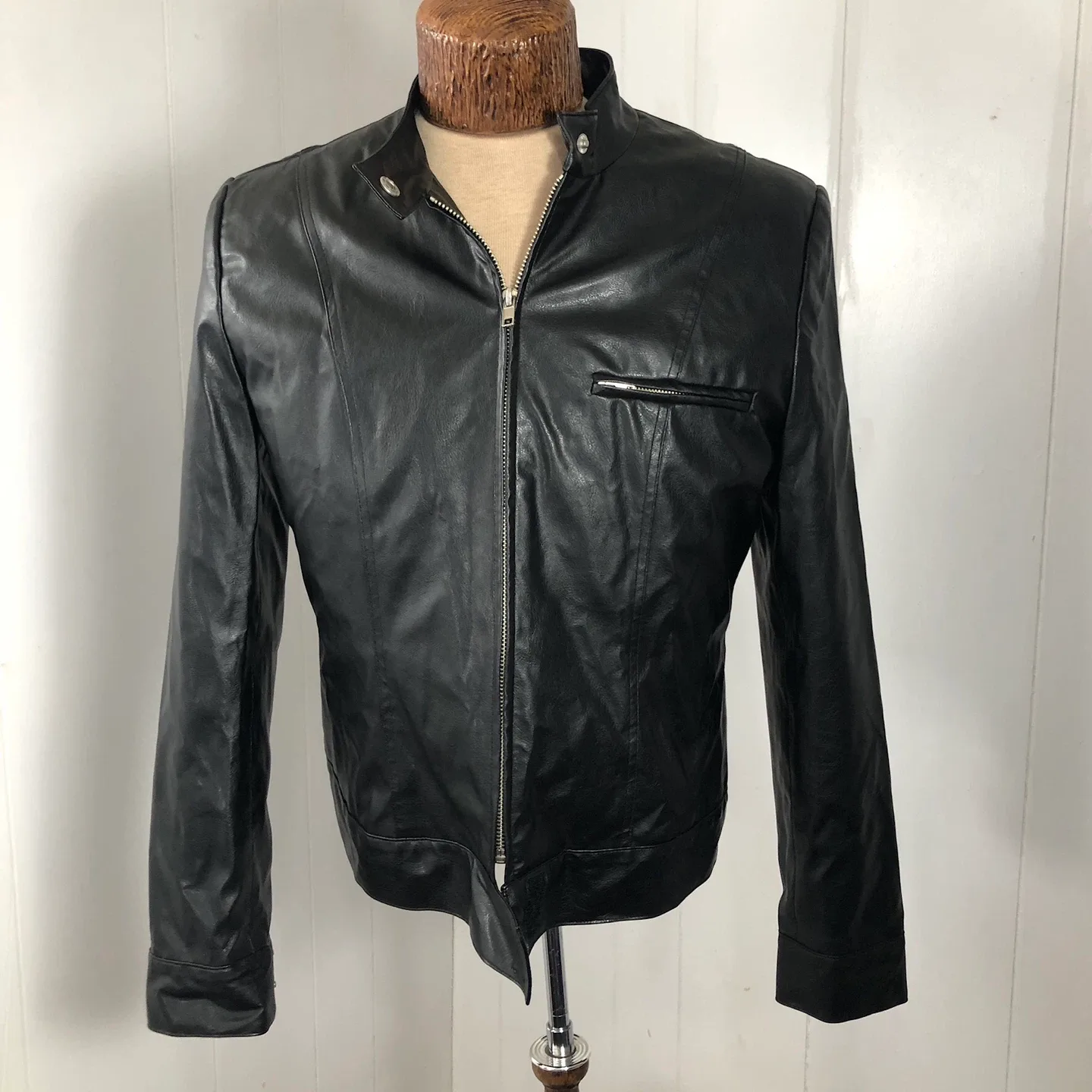 Women’s Black Faux Leather Jacket. Size Medium.