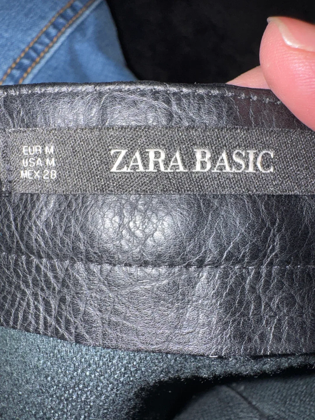 Zara Basic Black Faux Leather Skirt - Size M