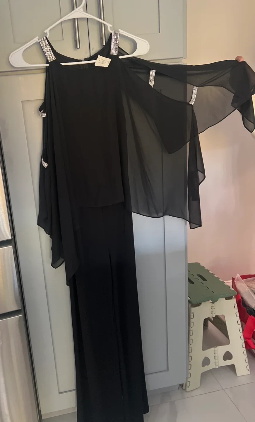 Black Dress with Rhinestone Straps