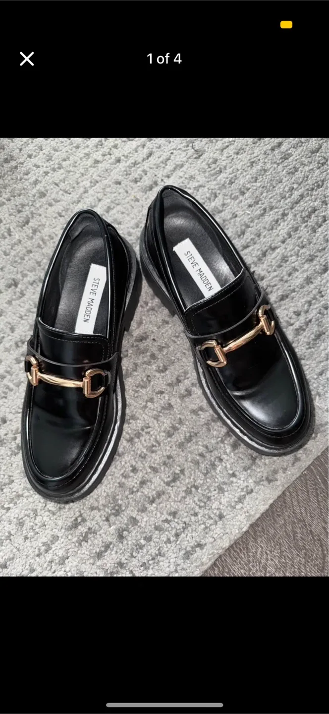 Steve Madden Black Loafers Size 7