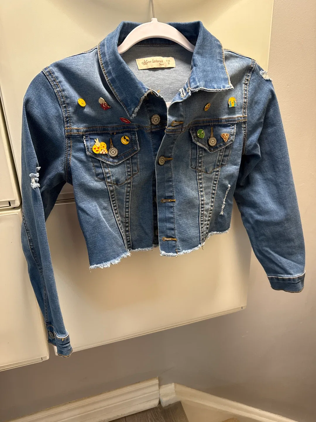 Miss California Jeans Denim Jacket - Size 12 (kids)
