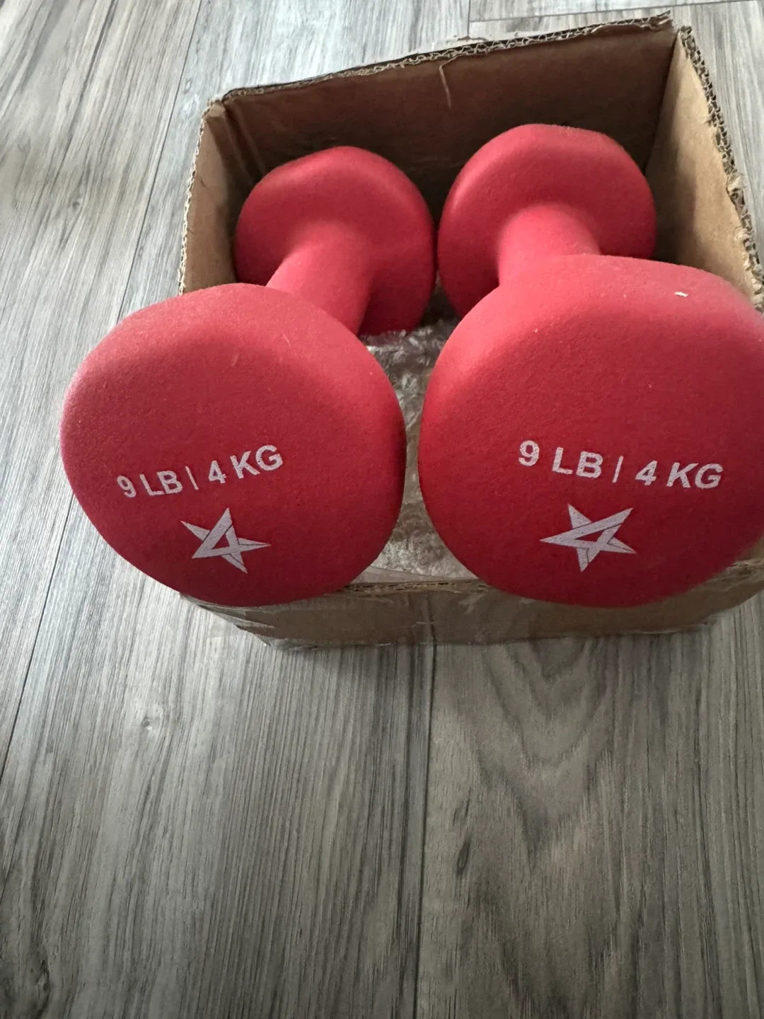 Pair of 9LB (4KG) Red Dumbbells image indicator(3)