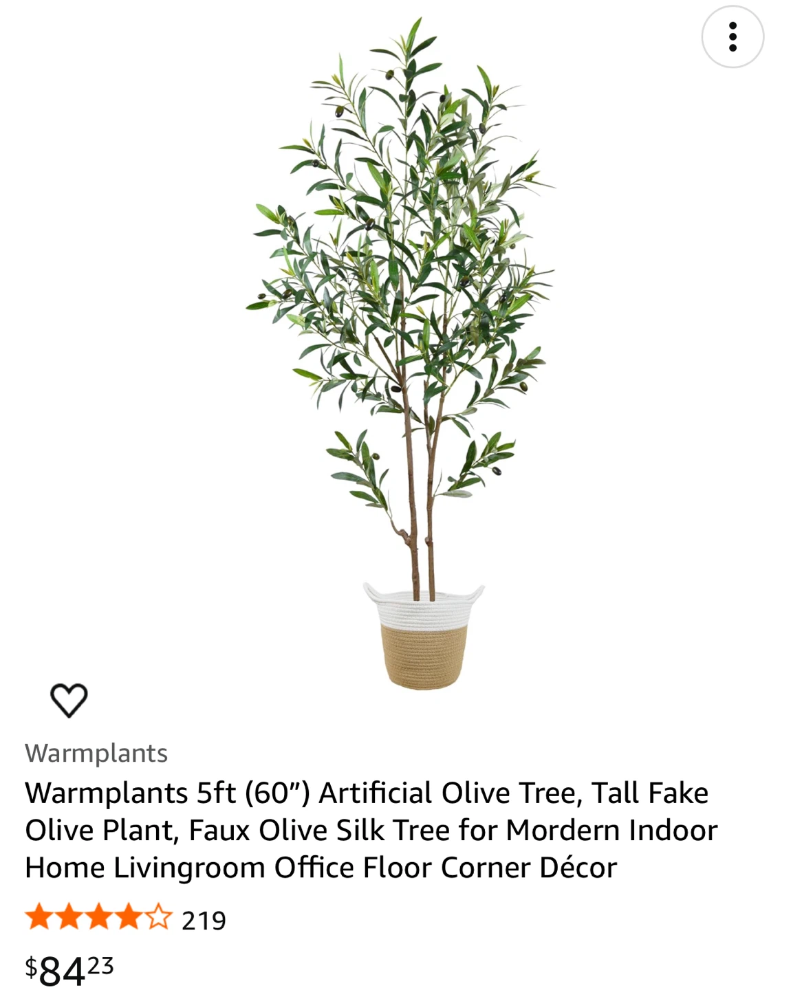 Warmplants 5ft Artificial Olive Tree - photo 5