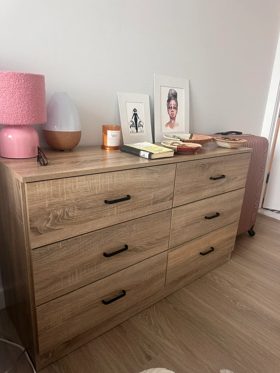 6-Drawer Dresser, Wood Grain Finish