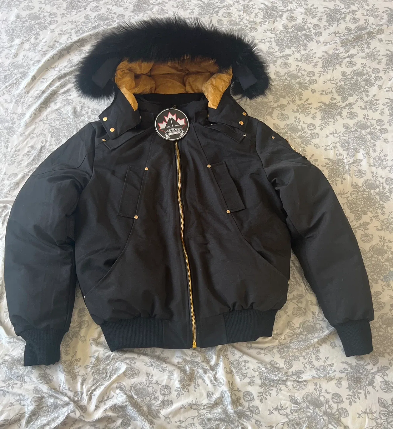 New Moose Knuckles Bomber Jacket - Black