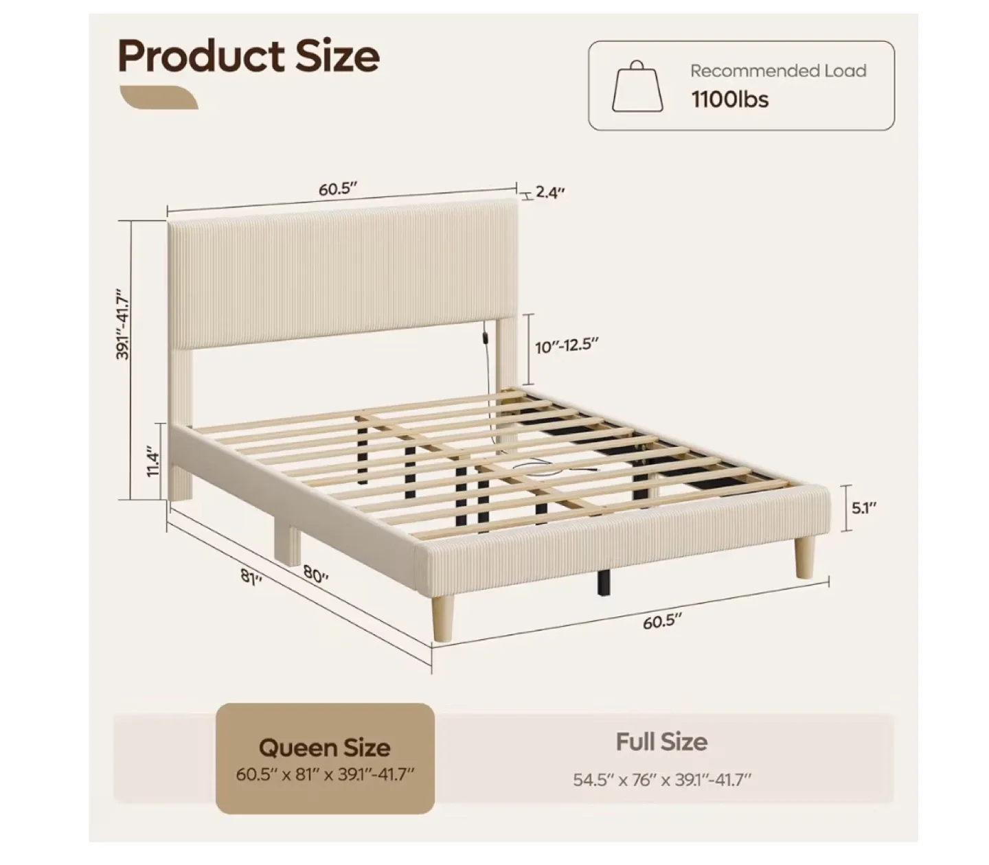 Platform Bed and mattress image indicator(6)