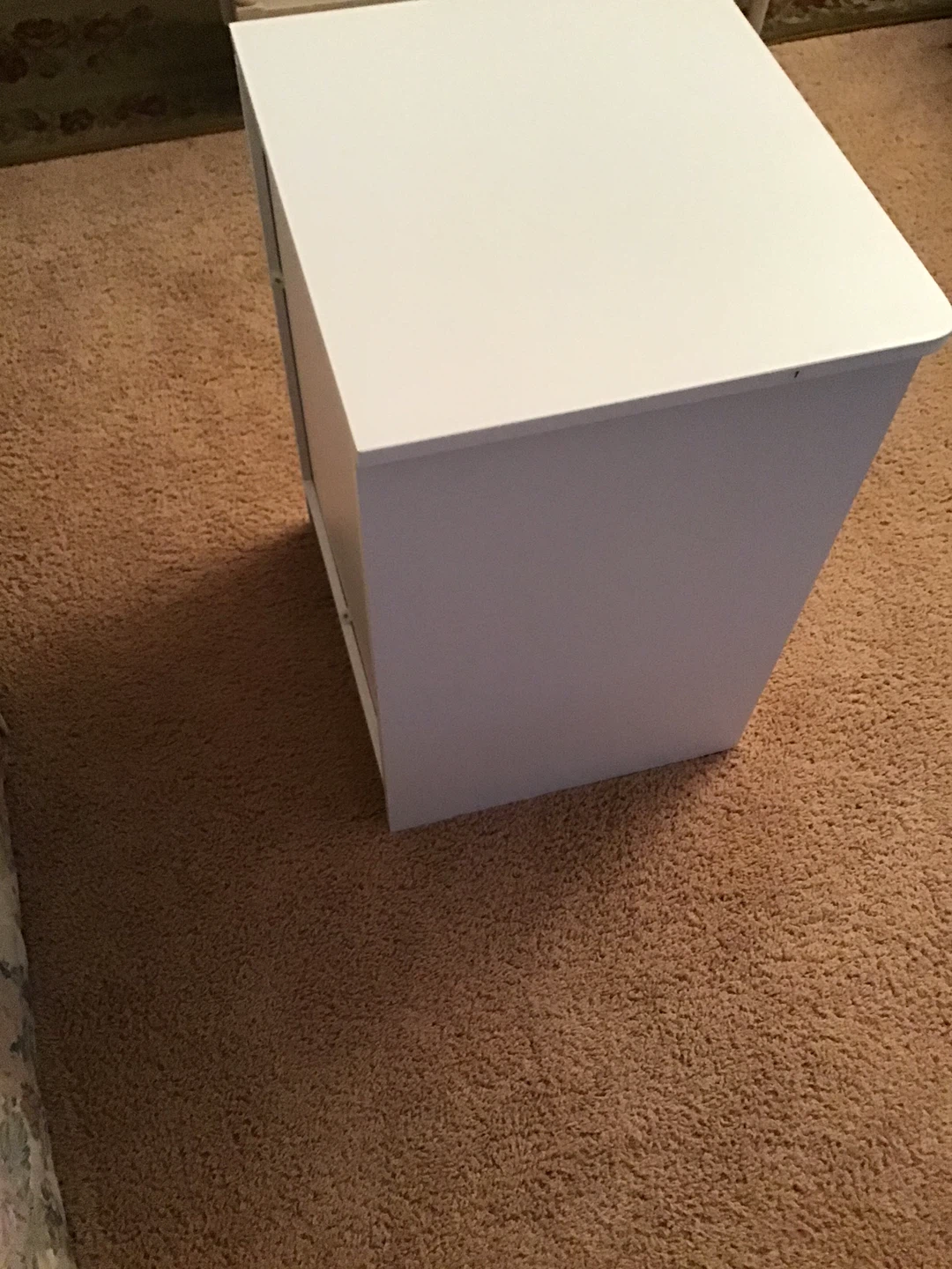 White Nightstand with Drawer - photo 3