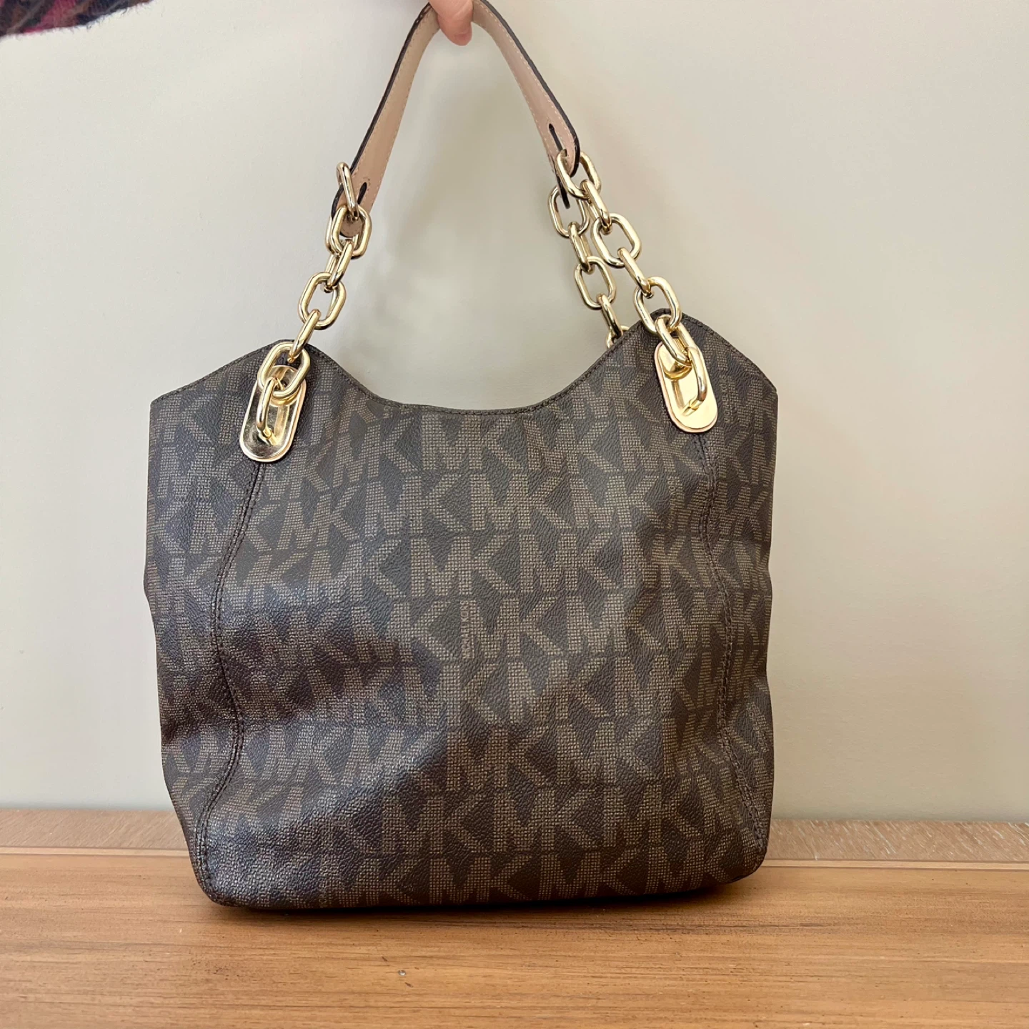 Michael Kors Brown Signature Print Chain Shoulder Bag - photo 3
