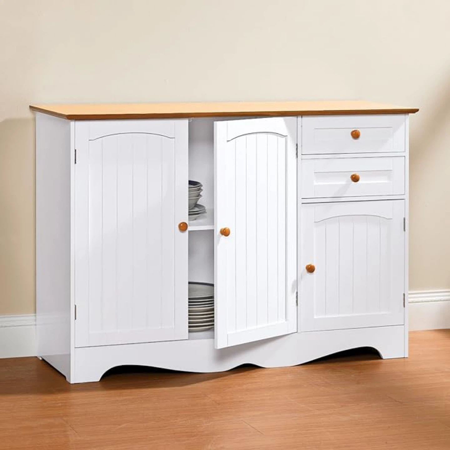 White Wooden Cabinet with Storage (new in box)