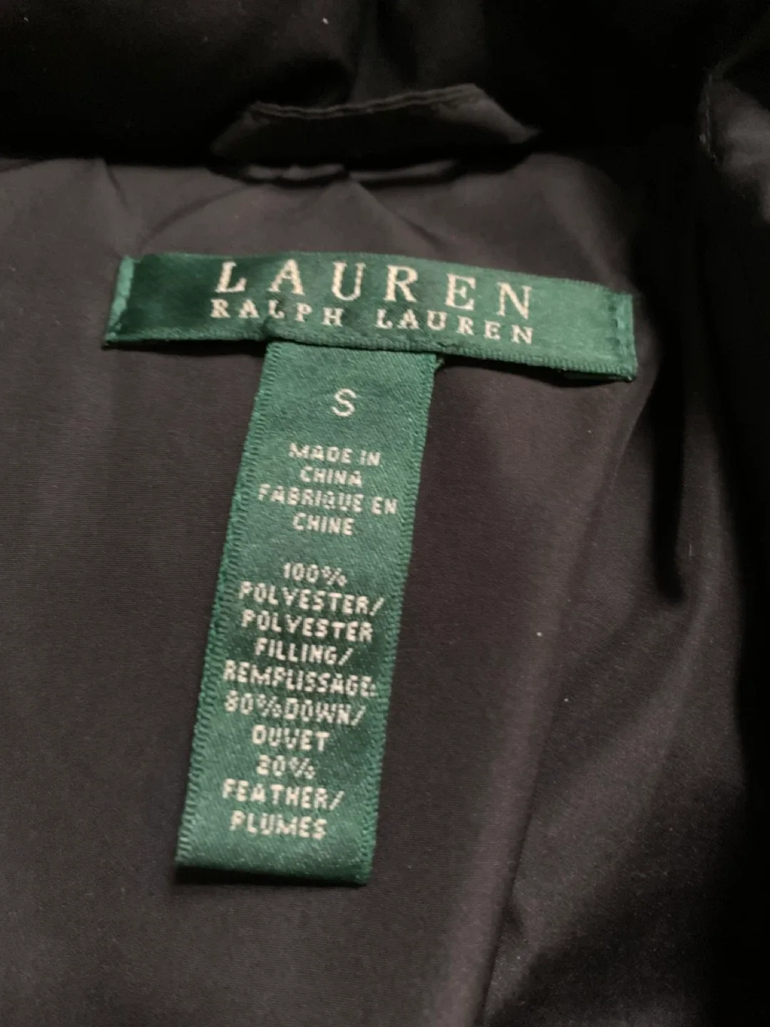 Ralph Lauren Black Down Puffer Jacket - Size S image indicator(3)