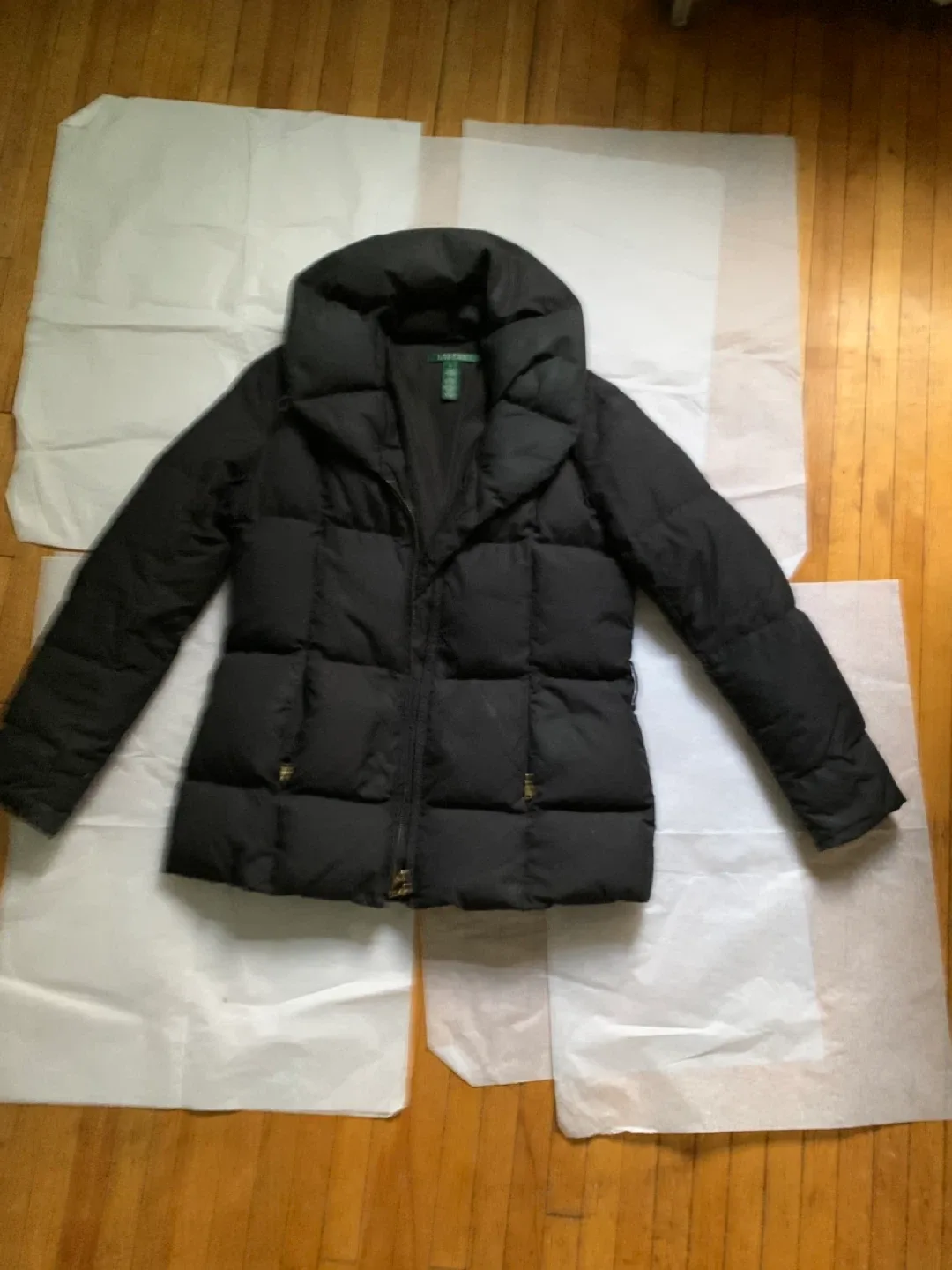 Ralph Lauren Black Down Puffer Jacket - Size S