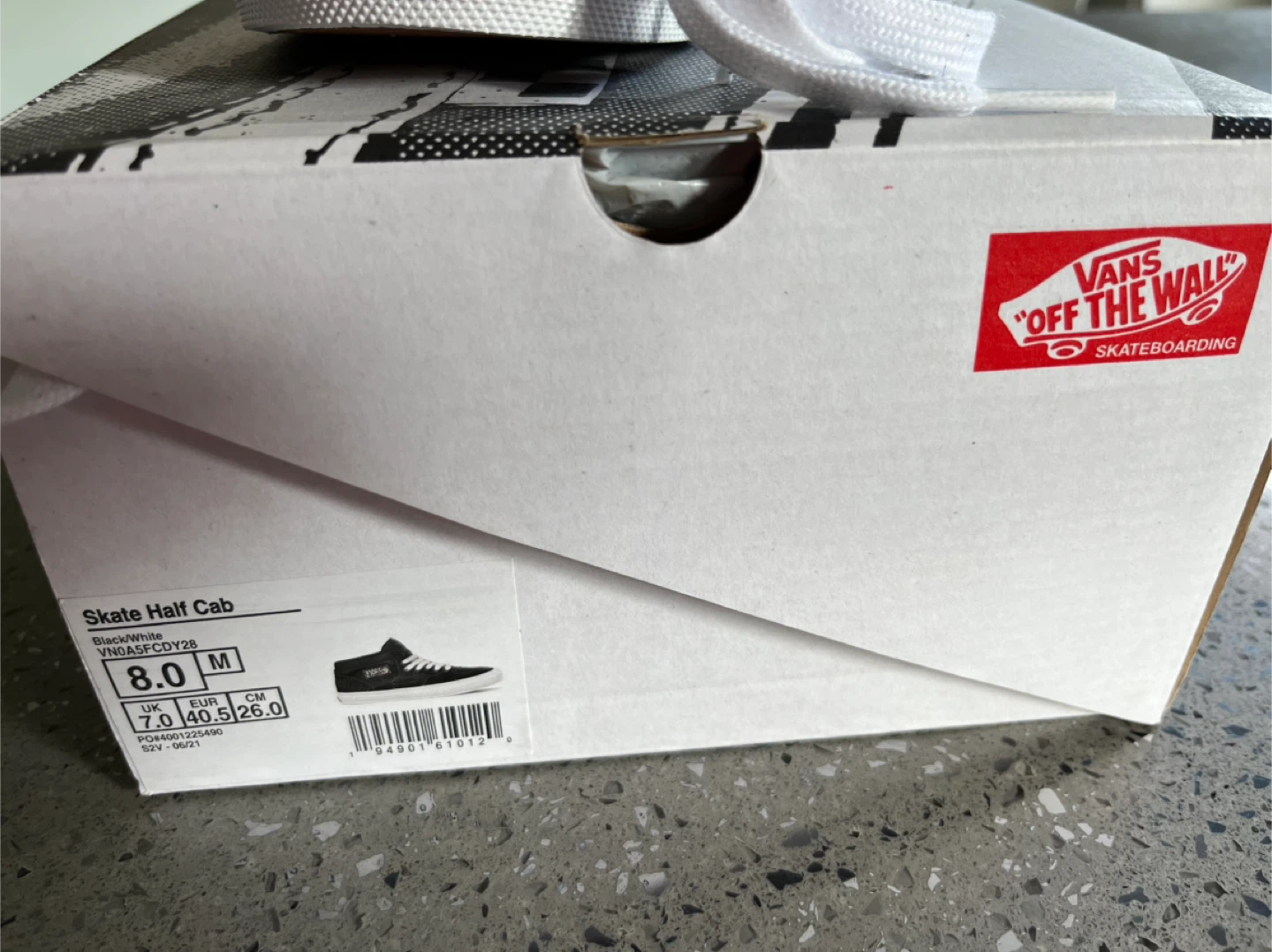 Vans Skate Half Cab Black/White - Size 8 US Men's - photo 2