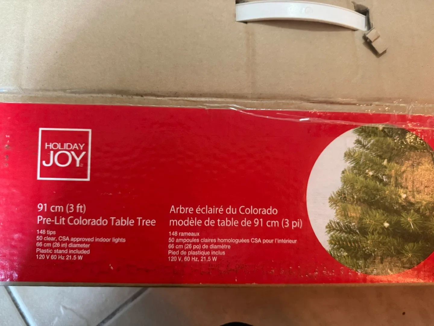 Holiday Joy Pre-Lit Colorado Table Tree - 3 ft image indicator(4)