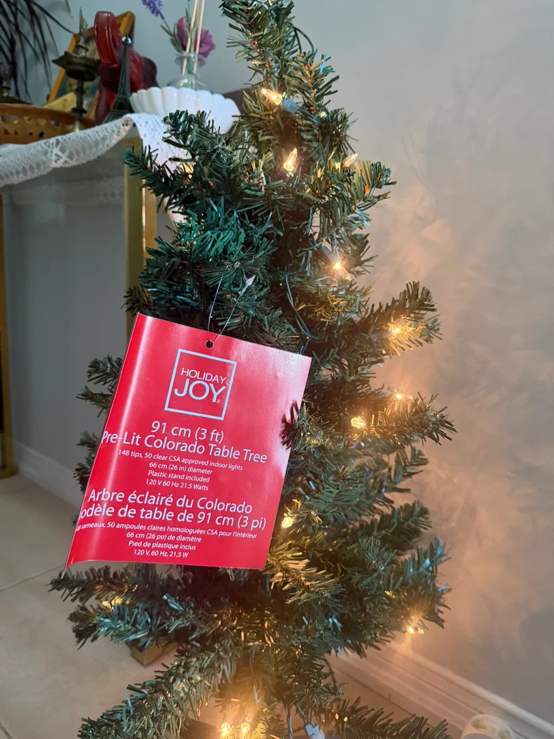 Holiday Joy Pre-Lit Colorado Table Tree - 3 ft image indicator(3)