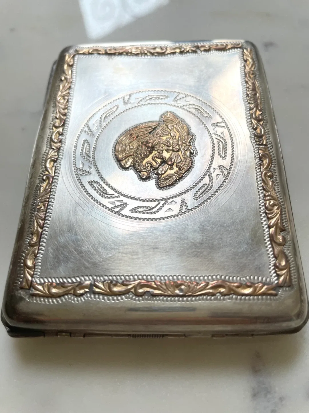 Solid Sterling Silver Vintage Cigarette or Business Card Case image indicator(5)
