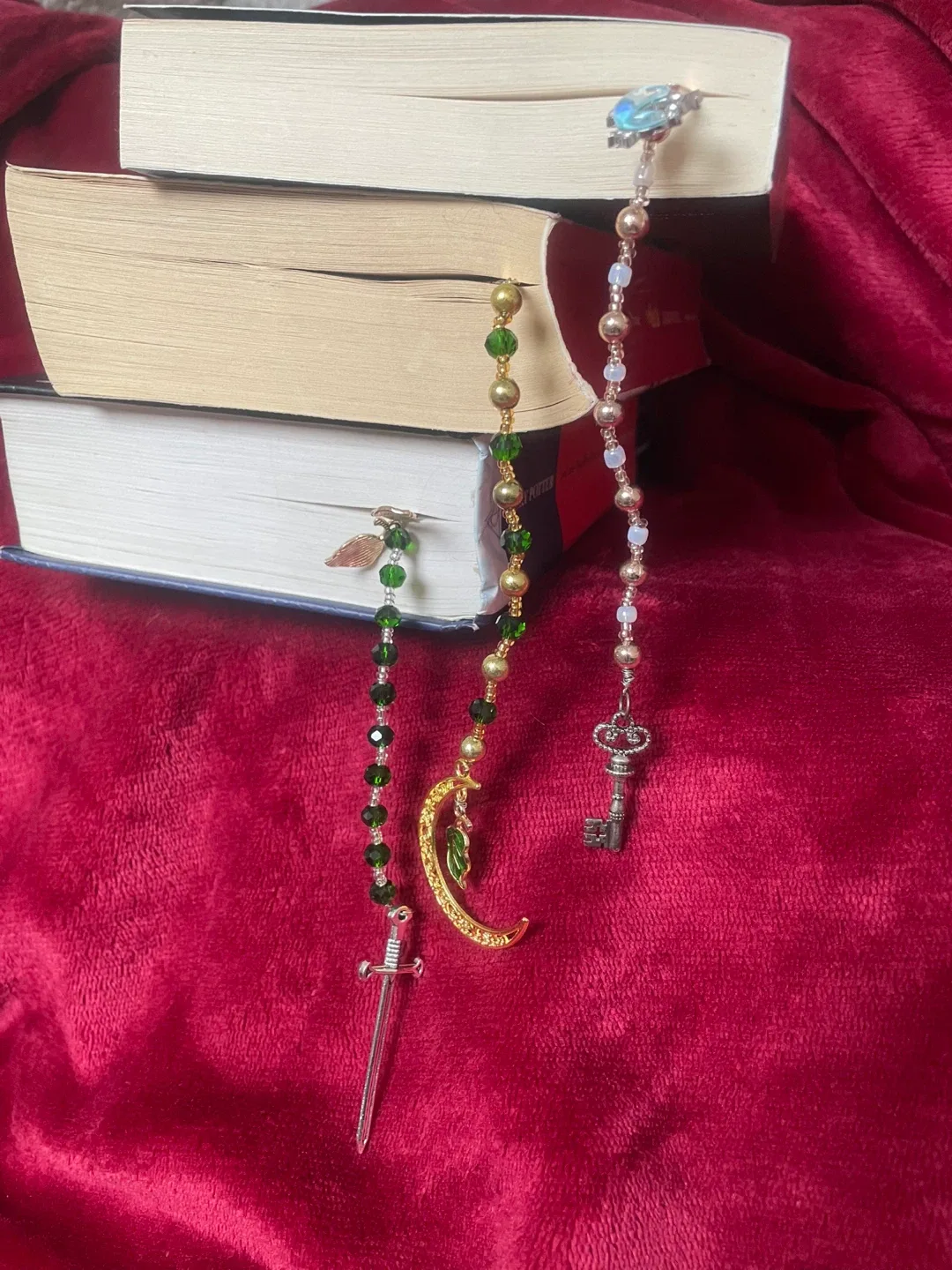 Fancy Metal Feather Bookmark with Charm