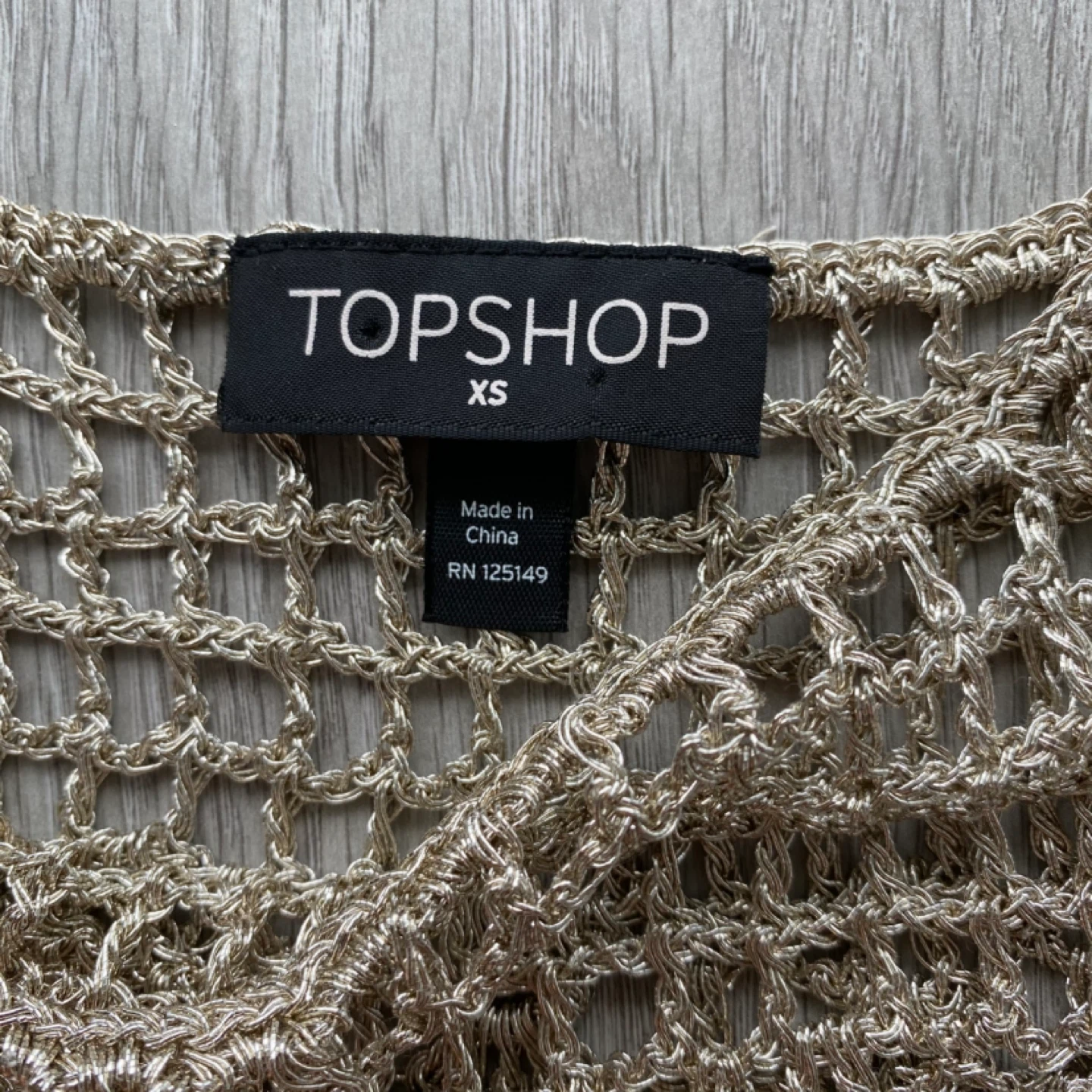 TOPSHOP Gold Crochet Crop Top (XS) - photo 3