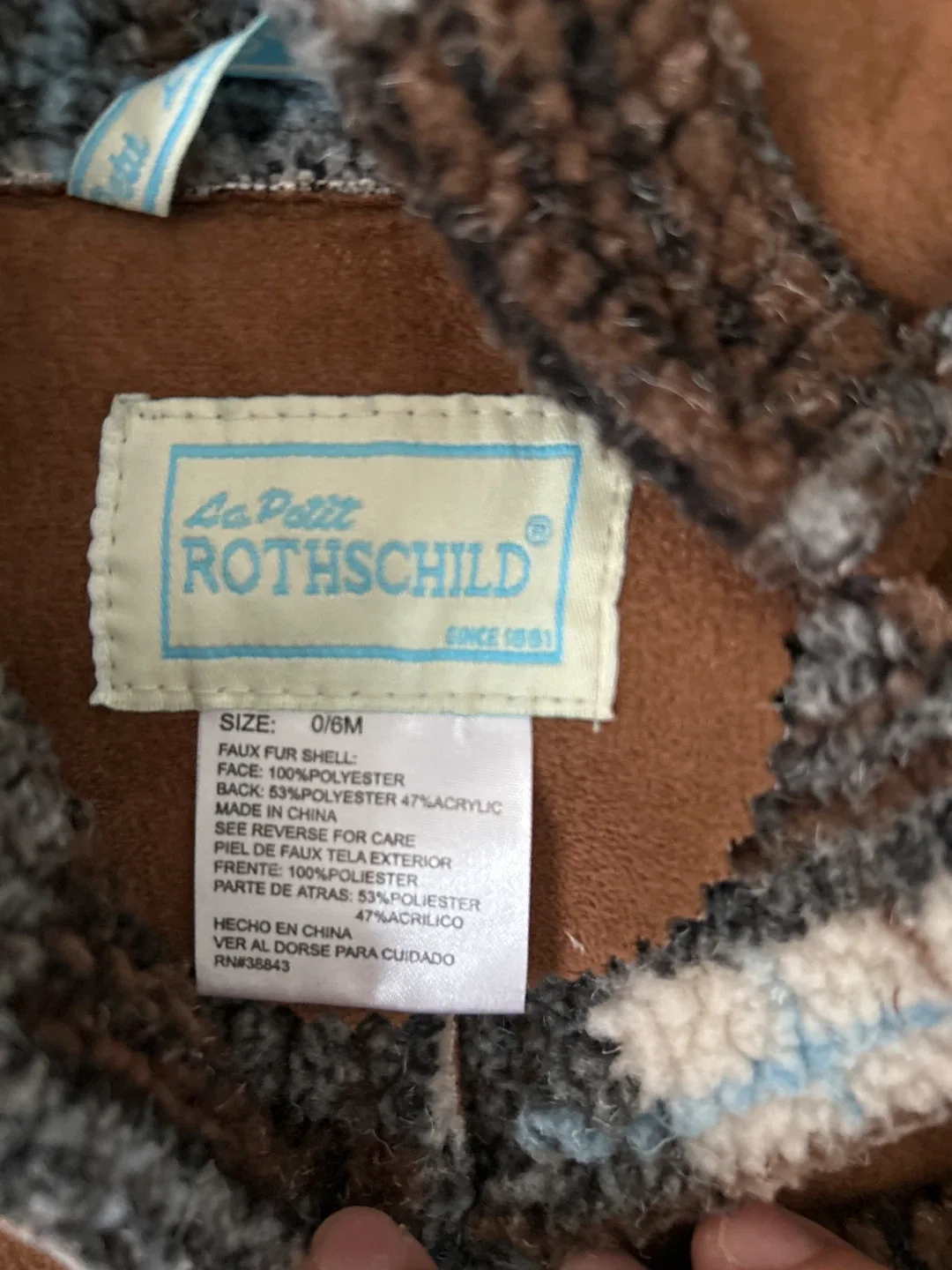 La Petit Rothschild 0/6M Brown Snowsuit image indicator(2)