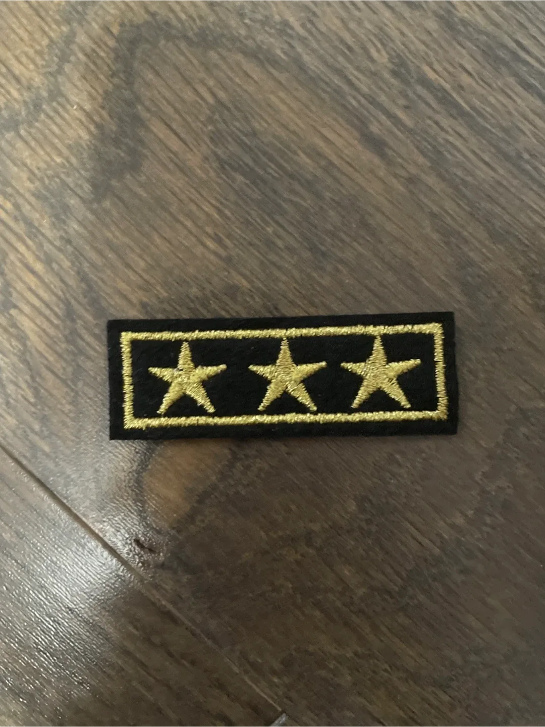3 gold star military patch embroidered