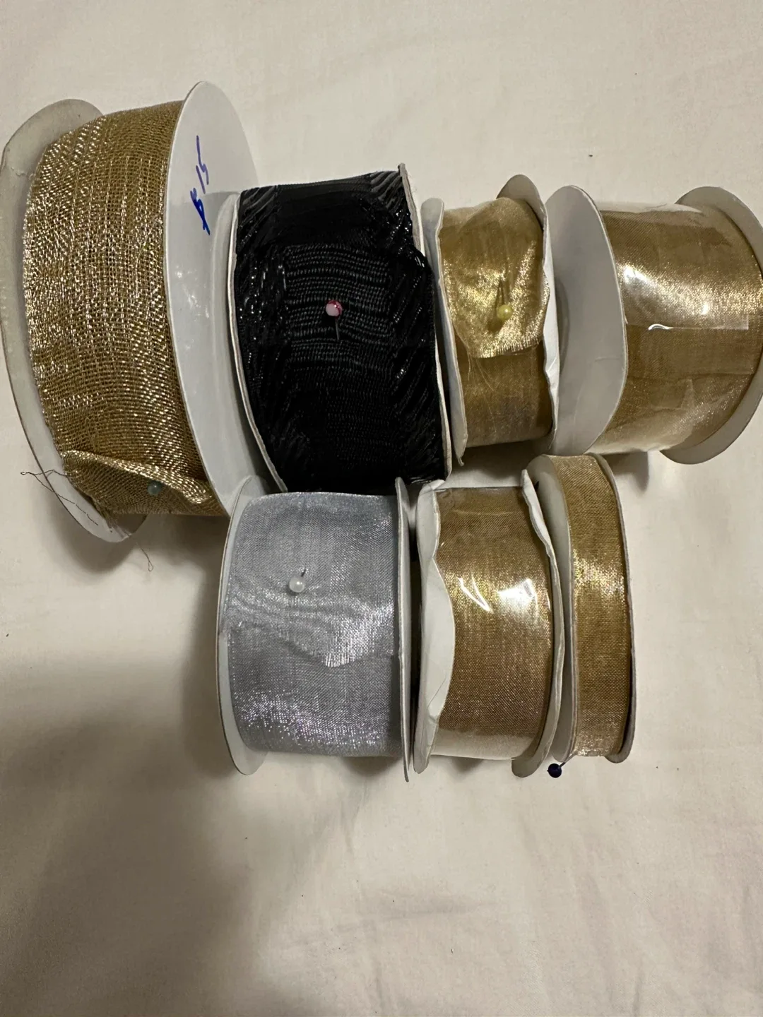 Assorted Decorative Ribbons - Gold, Black, Silver