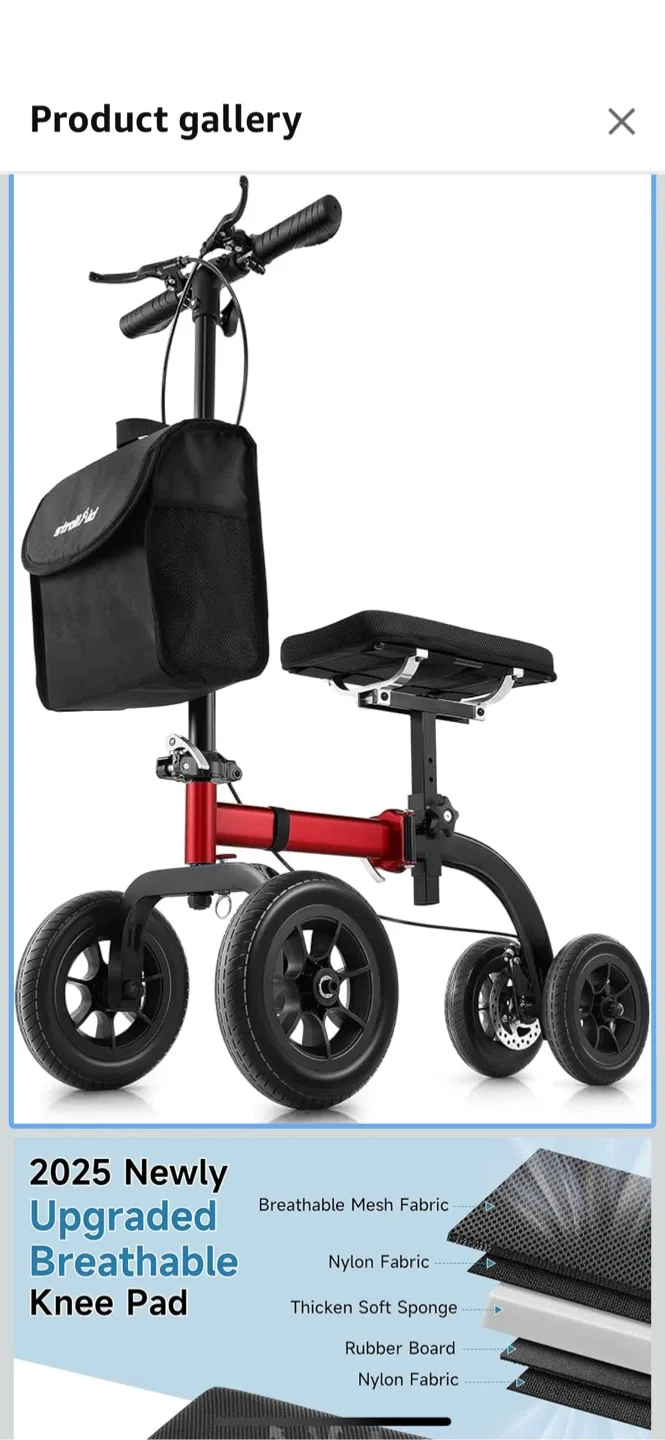 New in box Strollaid Knee Walker, red